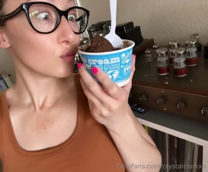 My two favorite things ice cream and music oh and tits of course happy part 1