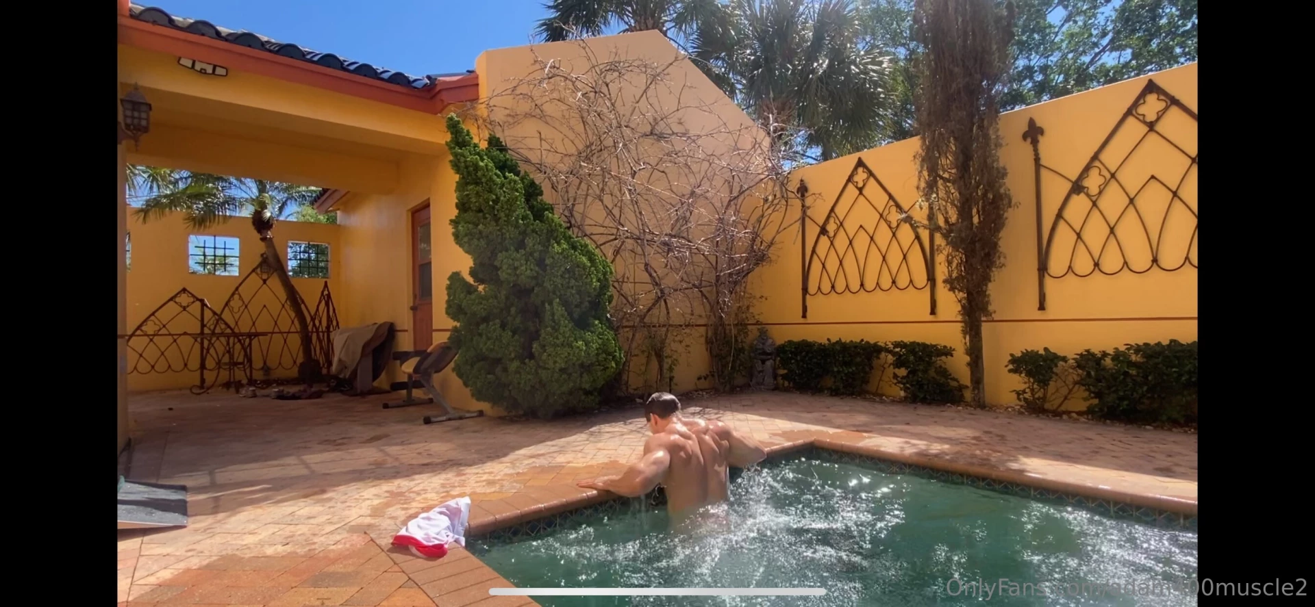 Enjoying a hot post workout shower and swim full video dropping in part 2 