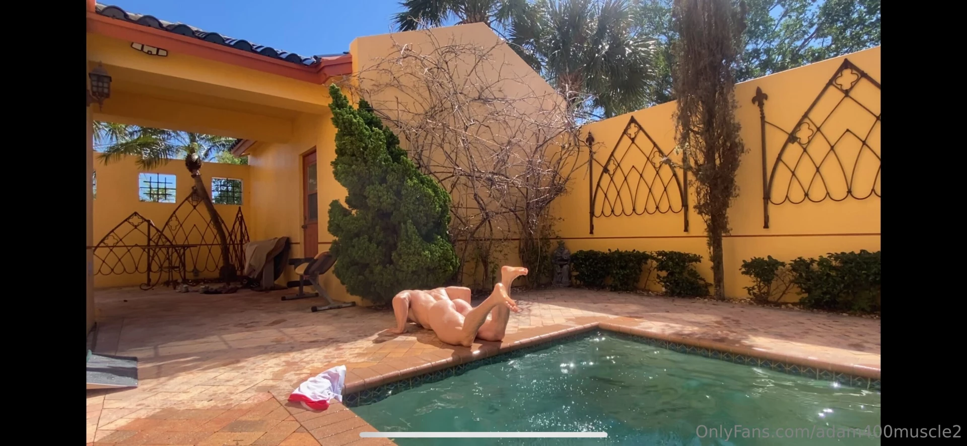 Enjoying a hot post workout shower and swim full video dropping in part 1 