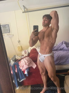 Some pics of me trying on my white jock strap a fan got me i ve also part 2