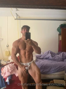 Some pics of me trying on my white jock strap a fan got me i ve also part 1