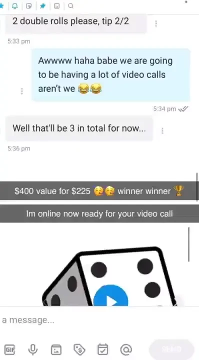 Guaranteed win of 7-10min private livestream videocall - every prize part 3 