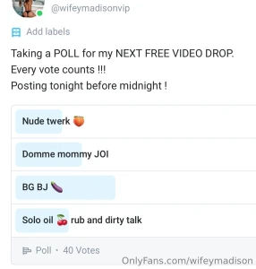 Only on wifeymadisonvip bg bj video treat being sent out for free to