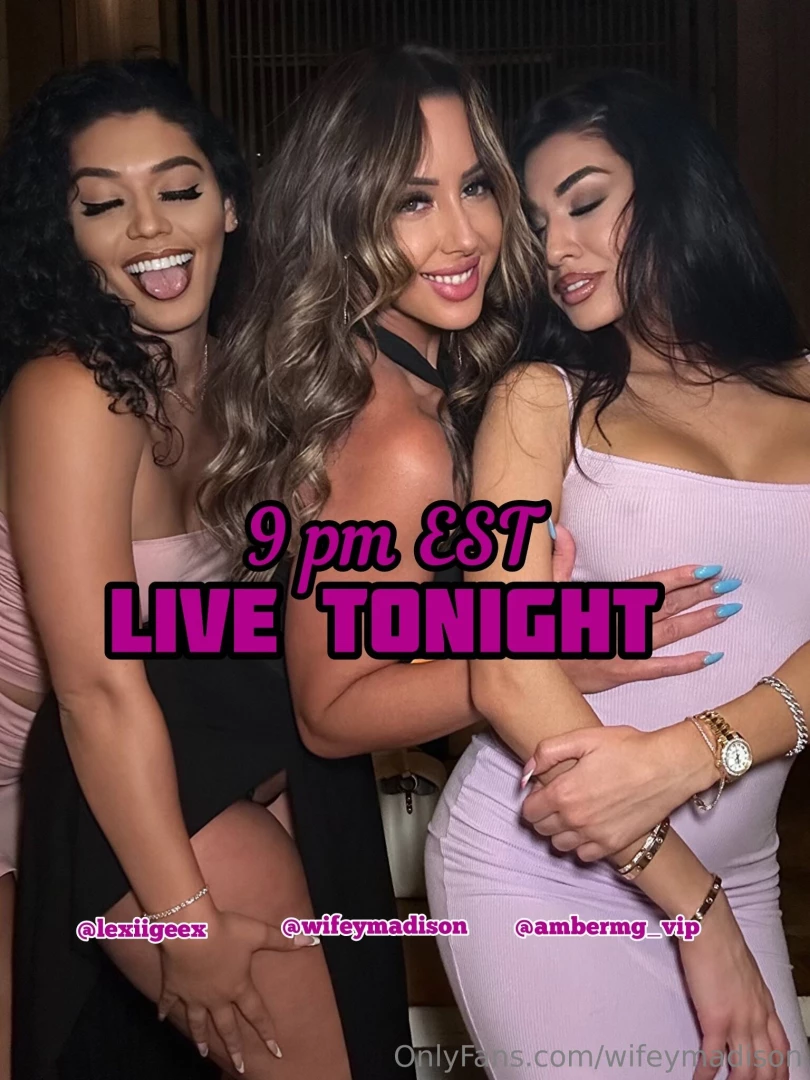 Live tonight 9 pm est with amber and lexi girls night at our hotel 
