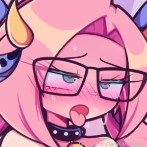Preview of a preview pt 2 cowkini cow collar ahegao pink glasses bunny
