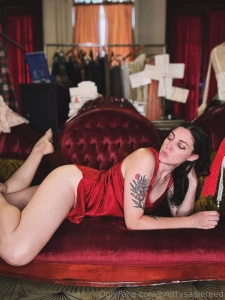 This couch i m lounging on is a deep red velvet victorian couch and a part 5