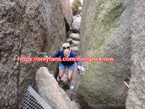 Doing some hiking and rock climbing with my partner there s no safety