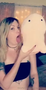 Riley licks giant penis