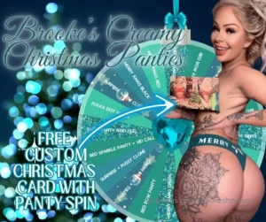 brookeshowsxx - Xmas panty wheel get yourself a gift 1 spin 35 2 spins 60 3 spins 90 