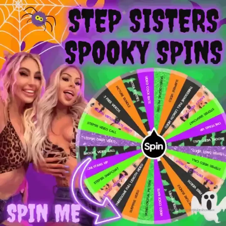 Spooky spooky scary stepsis wheel spins every spin wins and you ll 