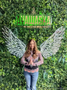 Feeling a little heavenly today standing in front of these angel wings