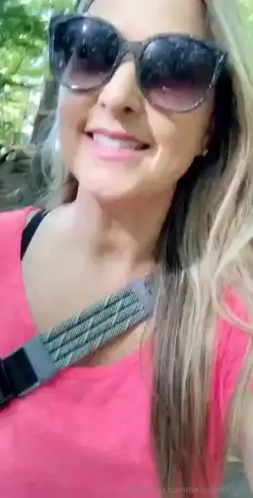 On a hike today titflash 