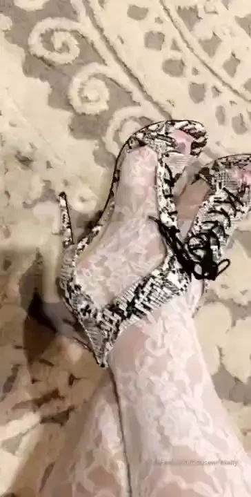 Just a housewife in her lace thighhighs lingerie heels 