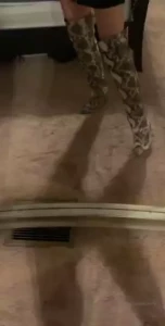Oh yeah friday night outfit nopanties snakeskinboots boots pussy