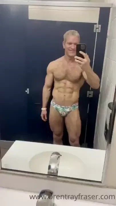 Morning pre-swim pose time 