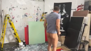 1hr long penis painting session in the silo