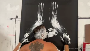 More full body naked paint prints love being covered in paint from