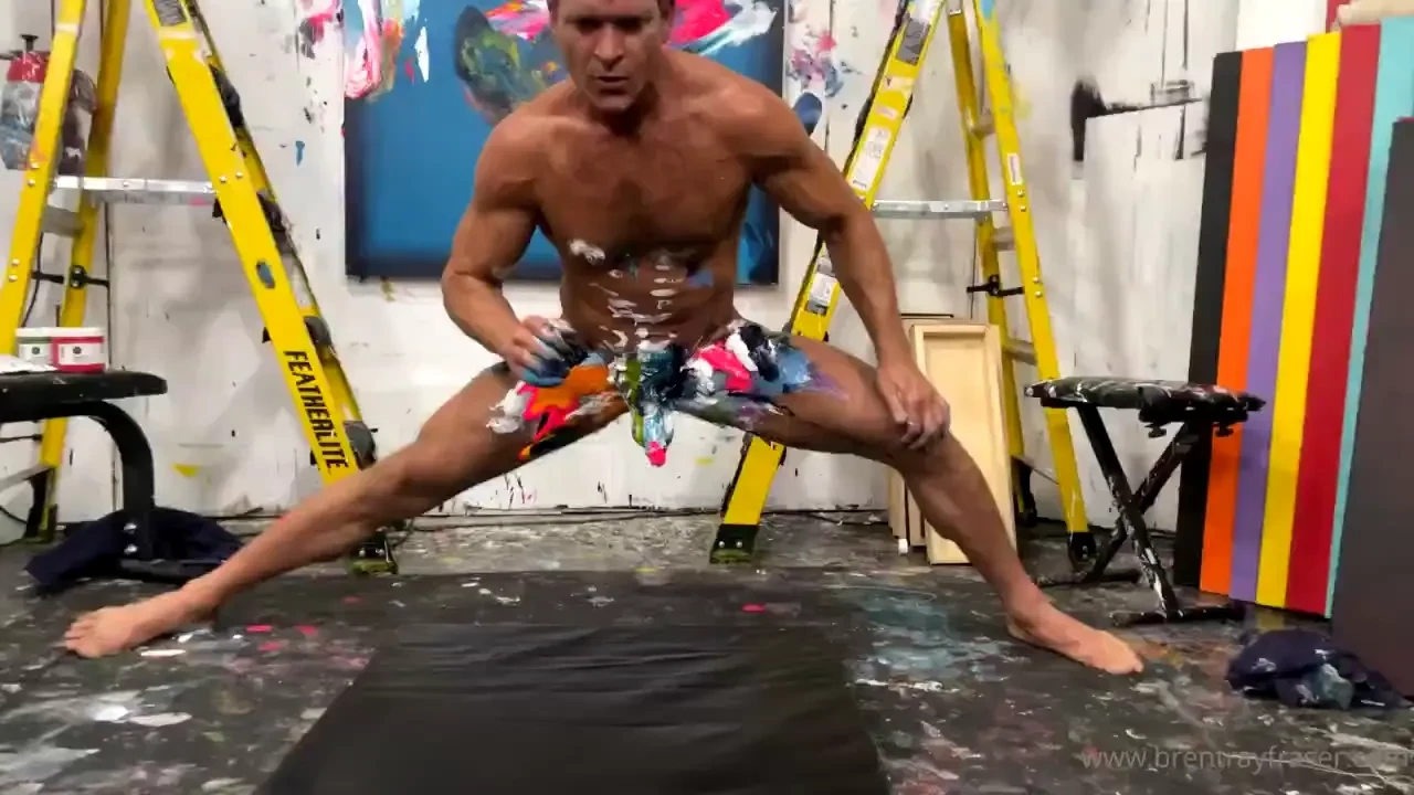 This large black canvas is the perfect size to slide my cock across part 1 