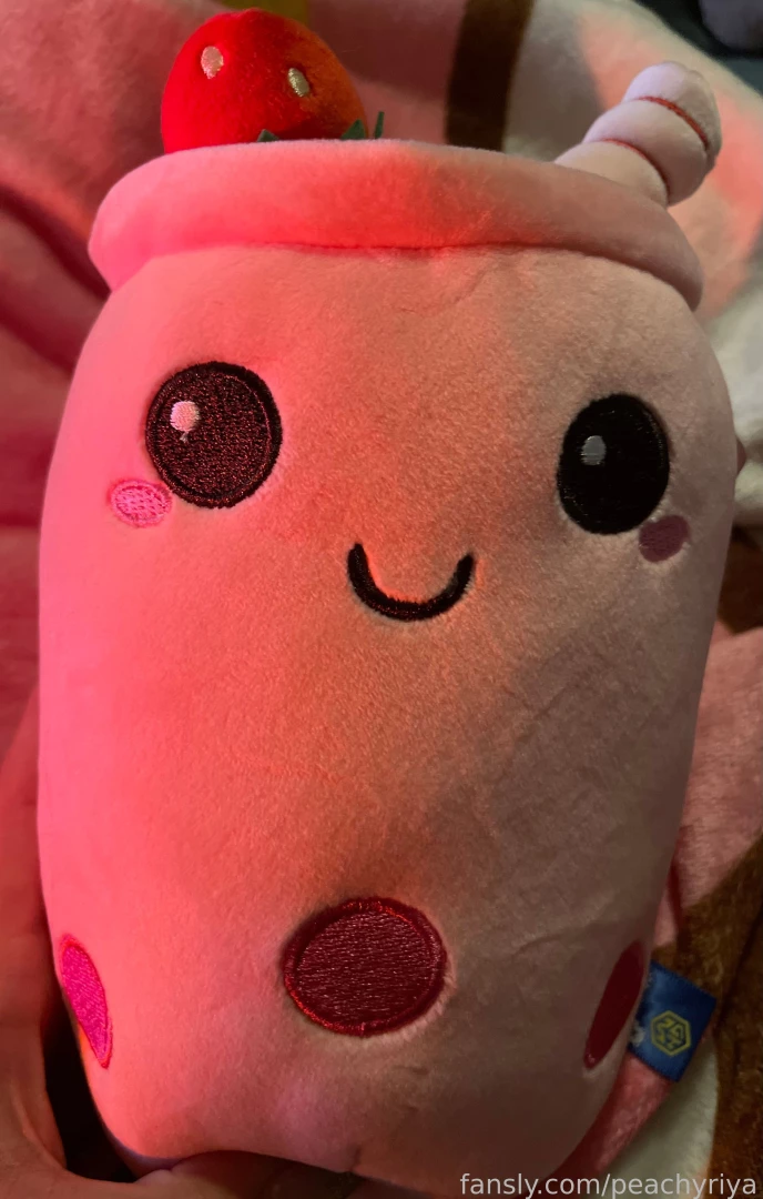 A sweet sub got me a cute mini strawberry boba stuffy off mi wishlist 