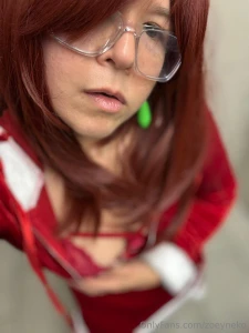 With you momo christmas spirit with a very sexy outfit and transparent