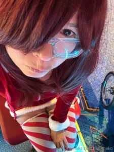 With you momo christmas spirit with a very sexy outfit and transparent part 1
