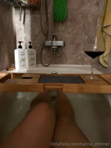 Long bath glass of red soft music just me my thoughts and this little