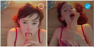 New sloppy messy bj with 1 4 cup of fake cum for my facial lt 3