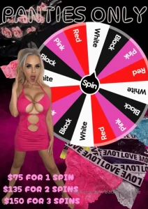 Panttyyyyyy time guaranteed pair per spin 75 for one spin 135 for 2