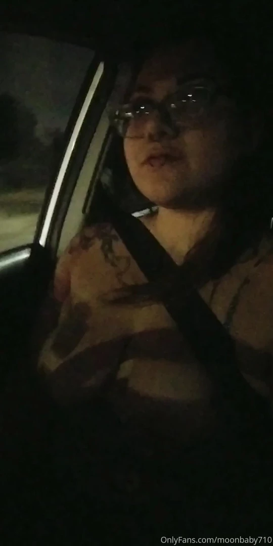Drove around again with my tits out and played with my pussy as i 