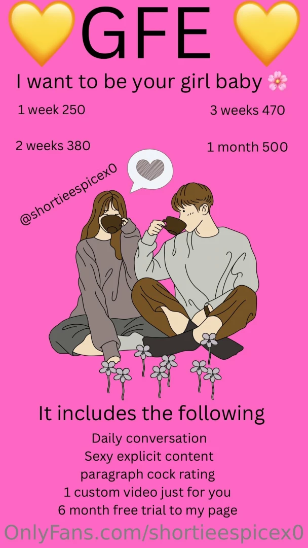 Don t forget about the girlfriend experience i offer 