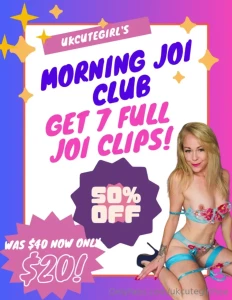 January sale 50 my morning joi club get 7 full length joi clips for