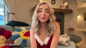 Petite step-sis demi hawks shows off her santa outfit creampie my hot