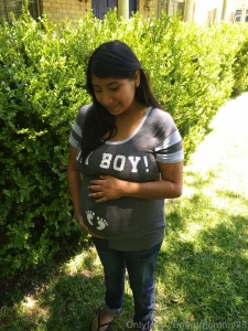 Youthful mommy with a pregnant bump woke up feeling a bit nostalgic part 3