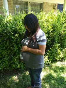 Youthful mommy with a pregnant bump woke up feeling a bit nostalgic part 1