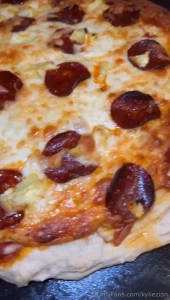 Homemade sour dough pizza
