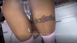 Watch her bend over for me to fuck her throbbing pussy and get it all