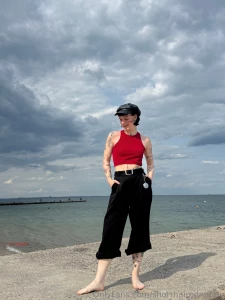 I love it when the wind from the sea plays with my hair and the sky is