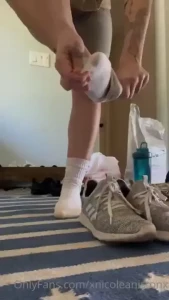 These post-hiking tennis shoes and socks will be available to ship