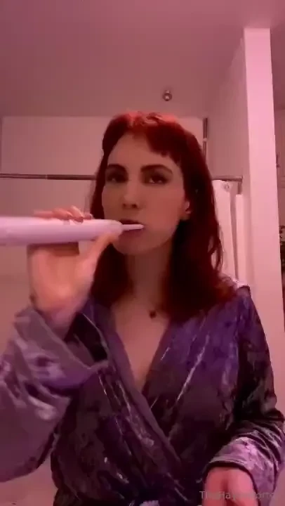 Brushing my teeth topless using the cummiest paste imaginable then 