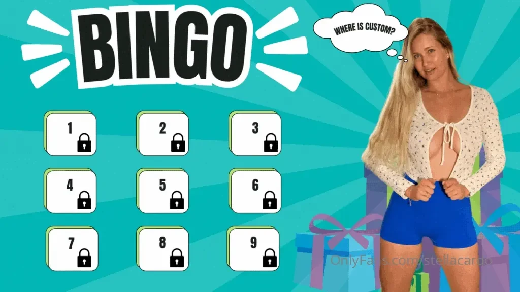 Bingo event guaranteed to win a custom photo underneath each number is 