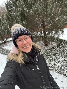 It snowed i m so happy i went on a two hour walk my fingers are v