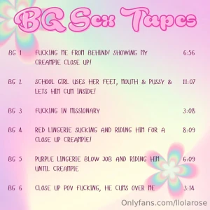 Exclusive sale pick any from these solo bj bg and gg menus with