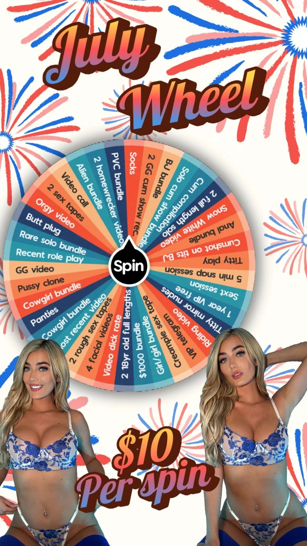 Your july wheel is here more prizes bigger prizes 10 per spin eight 