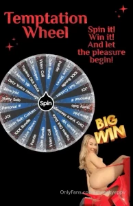 Spin it win it and let the pleasure begin 1 spin 10 3 spin 25 5 spin