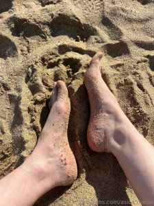 Warming my feet in the warm sand it s pure bliss