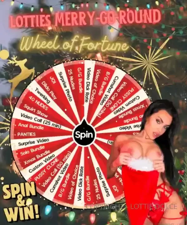 Xmas merry go round 1 spin 10 2 spins 15 3 spinss 25 6 spinss 40 win 