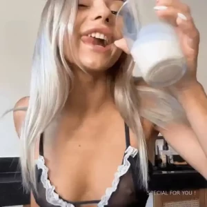 Would you lick the milk that leaked onto my breasts
