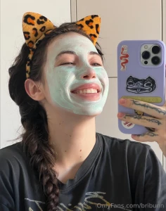 Evening routine take off makeup apply a mask choose pajamas that look