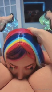 I can t believe how hot rainbownympho was eating my pussy she did it