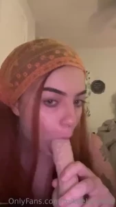 Sucking my dildo but pretending it s your dick instead